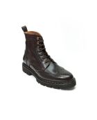 Bottes derby en cuir Guillaume marron foncé
