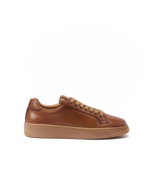 Baskets classiques en cuir Géraldine brunes