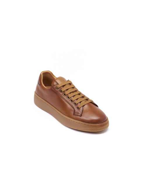 Baskets classiques en cuir Géraldine brunes