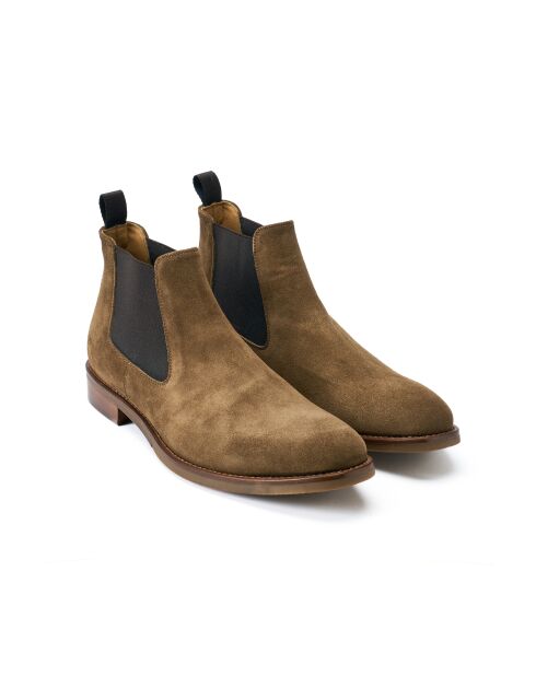 Chelsea-Stiefel Estelle aus taupefarbenem Leder