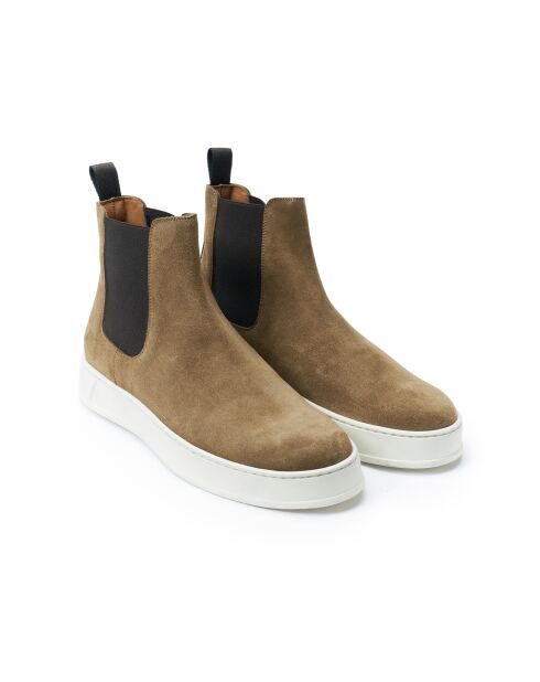 Chelsea boots en cuir Romain beiges
