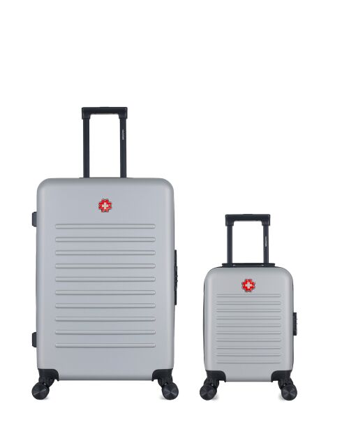 Lot de 2 - Valise grand format et Valise cabine XXS WIL grises