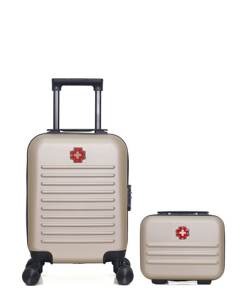 Beiger Handgepäckkoffer XXS und Vanity WIL im 2er-Set