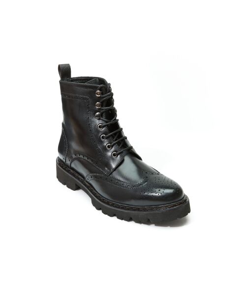 Bottines derby en cuir Florence noires