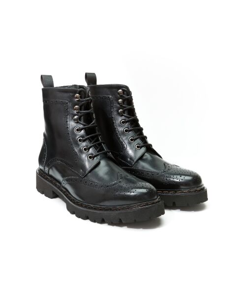 Bottines derby en cuir Florence noires