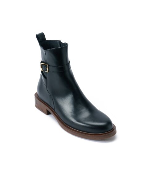 Schwarze Jodhpur-Stiefel Justine aus Leder
