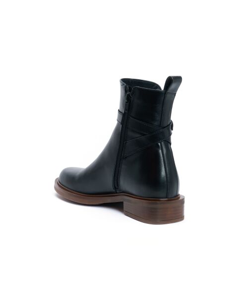 Schwarze Jodhpur-Stiefel Justine aus Leder