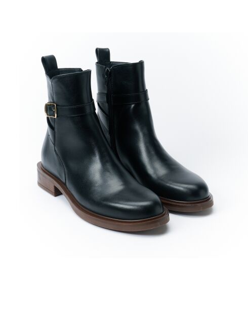 Schwarze Jodhpur-Stiefel Justine aus Leder