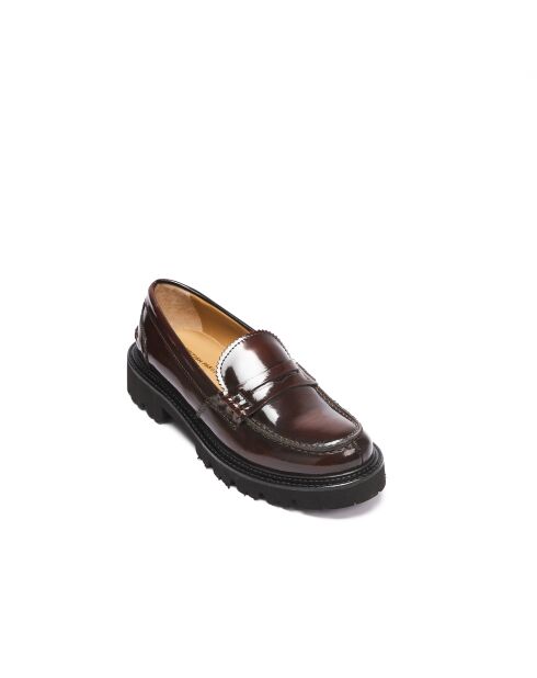 Mocassini Zélie in pelle bordeaux