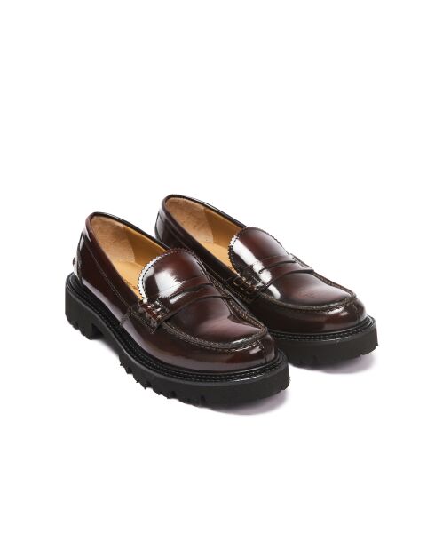 Mocassini Zélie in pelle bordeaux