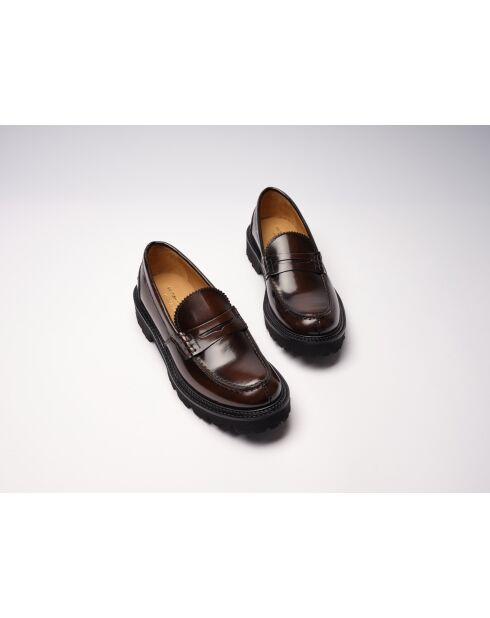 Mocassini Zélie in pelle bordeaux