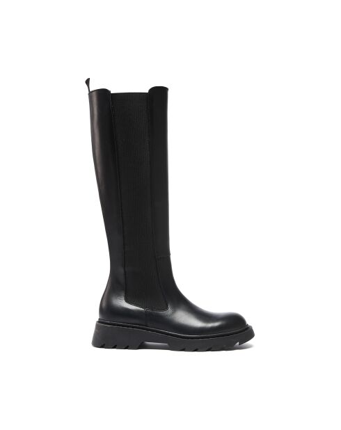 Bottes hautes en cuir Blandine noires