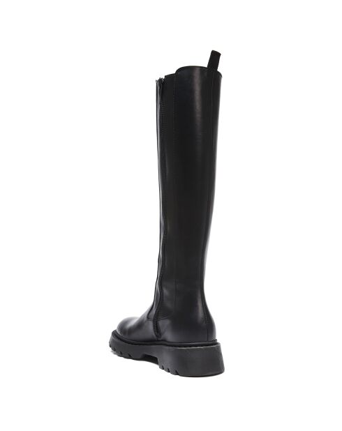 Bottes hautes en cuir Blandine noires