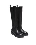 Bottes hautes en cuir Blandine noires