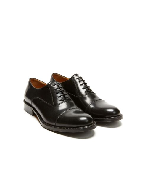 Richelieus en cuir droit Omar noirs