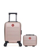 Lot de 2 - Valise cabine XXS et Vanity WIL rose doré