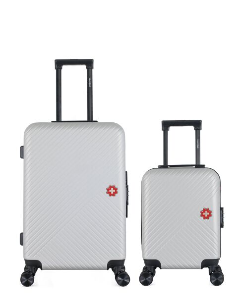 Juego de 2 maletas de fin de semana y maleta de cabina SPIEZ XXS en gris