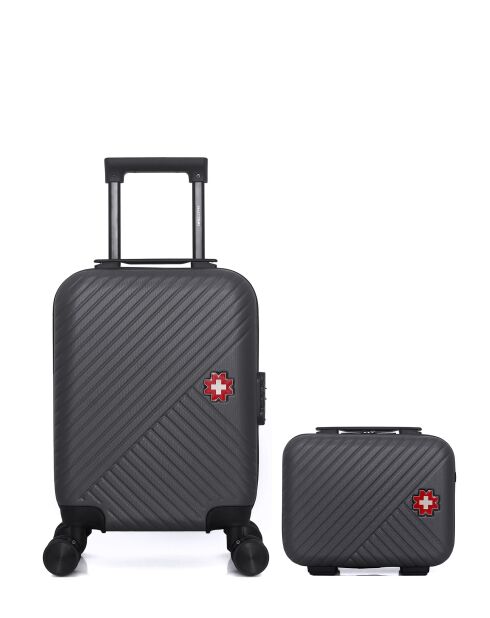 Lot de 2 - Valise cabine XXS et Vanity SPIEZ noires