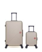 2er-Set — XXS SPIEZ großer Koffer und beiger XXS-Kabinenkoffer