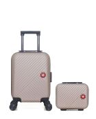 Lot de 2 - Valise cabine XXS et Vanity SPIEZ rose doré