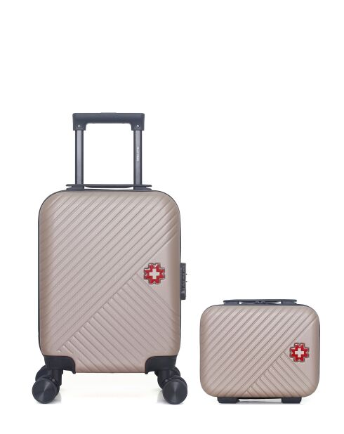 2er-Set - XXS-Kabinenkoffer und Vanity SPIEZ rotgold