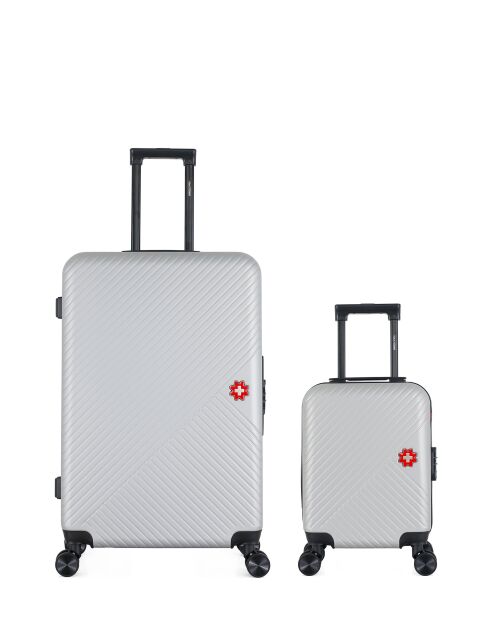 Lot de 2 - Valise grand format et Valise cabine XXS SPIEZ grises
