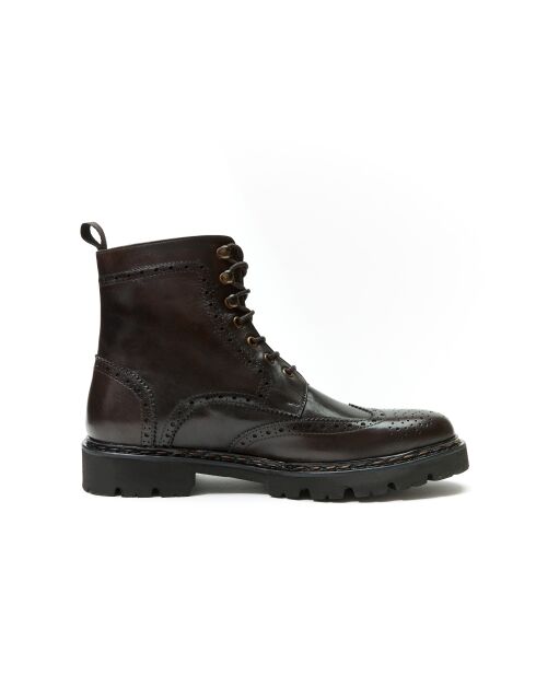 Bottes derby en cuir Guillaume marron foncé