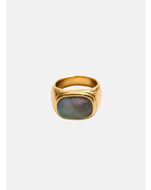 Bague large Columba Nacre Grise