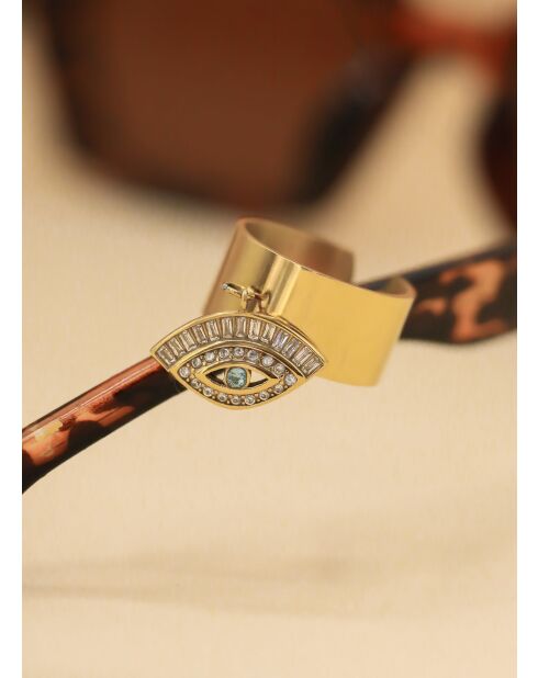 Bague large Minya doré