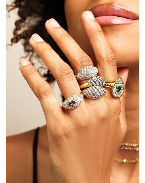 Grote ring Mary - groen zirkoniumoxide