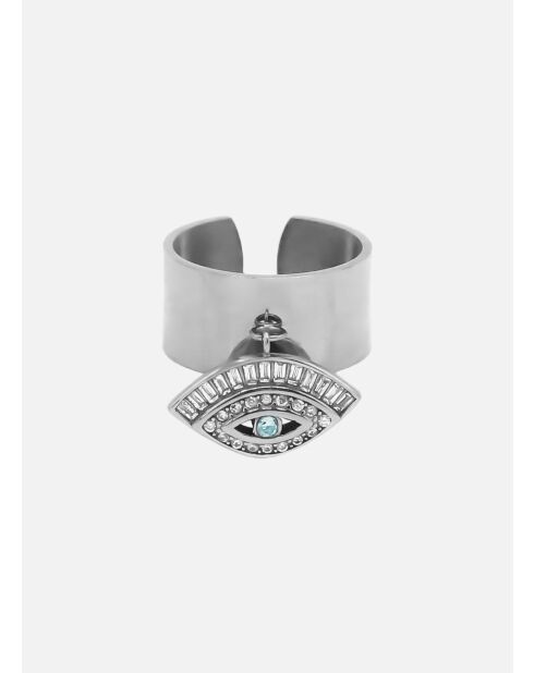 Bague large Minya argentée