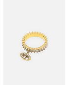 Fijne gouden Osiris-ring, roze zirkoniumoxide