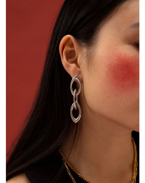 Boucles d'oreilles pendantes Lezat argentées