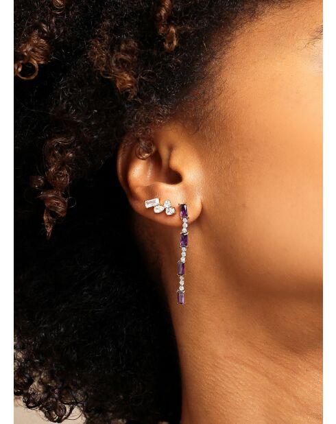 Violette Solene-Zirkonoxid-Anhängerohrringe