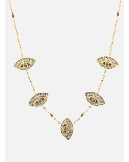 Cleopatra gele ketting met zirkoniumoxide