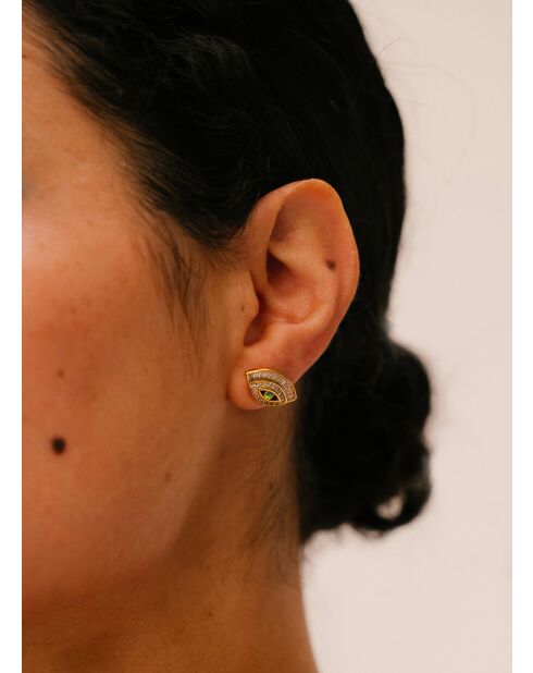 Anubis gele zirkoniumoxide oorbellen