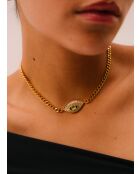 Blauwe halsketting met Seth ketting van zirkoniumoxide