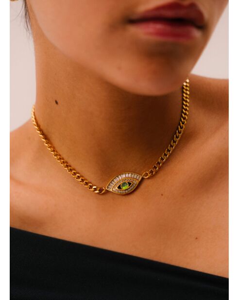 Blauwe halsketting met Seth ketting van zirkoniumoxide