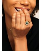 Großer Goldring Leon, lila Zirkonoxid