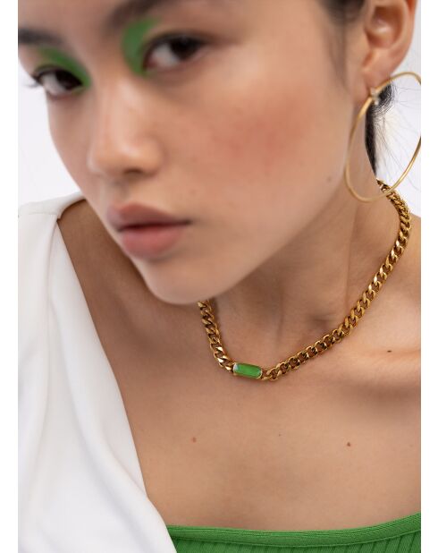 Columba groene parelketting met parelmoer