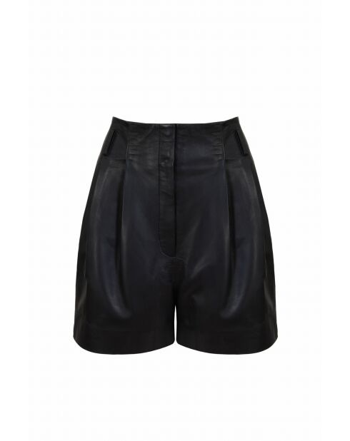 Short en cuir Acaciana noir