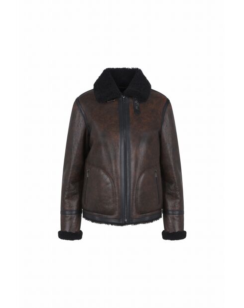 Blouson en cuir Laurie ecorse