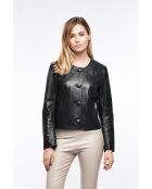 Blouson en cuir Aline vert sapin