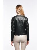 Blouson en cuir Aline vert sapin