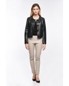 Blouson en cuir Aline vert sapin