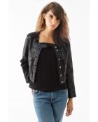 Salina zwarte leren jas