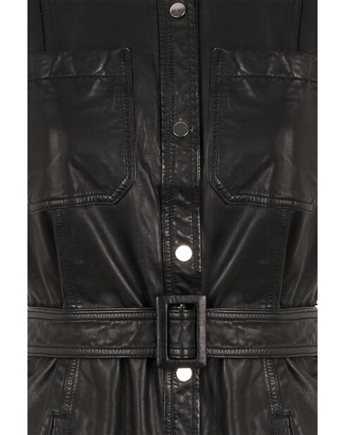 Robe en cuir Solveig noire