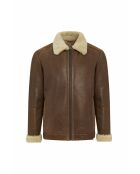 Giacca Radu in pelle castagna