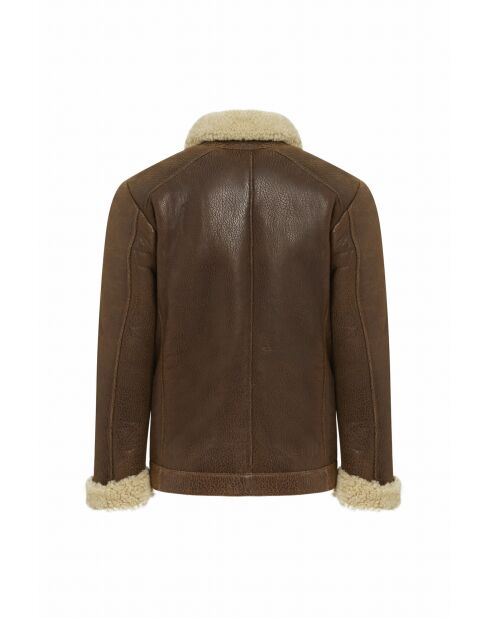 Giacca Radu in pelle castagna