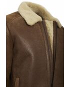 Giacca Radu in pelle castagna